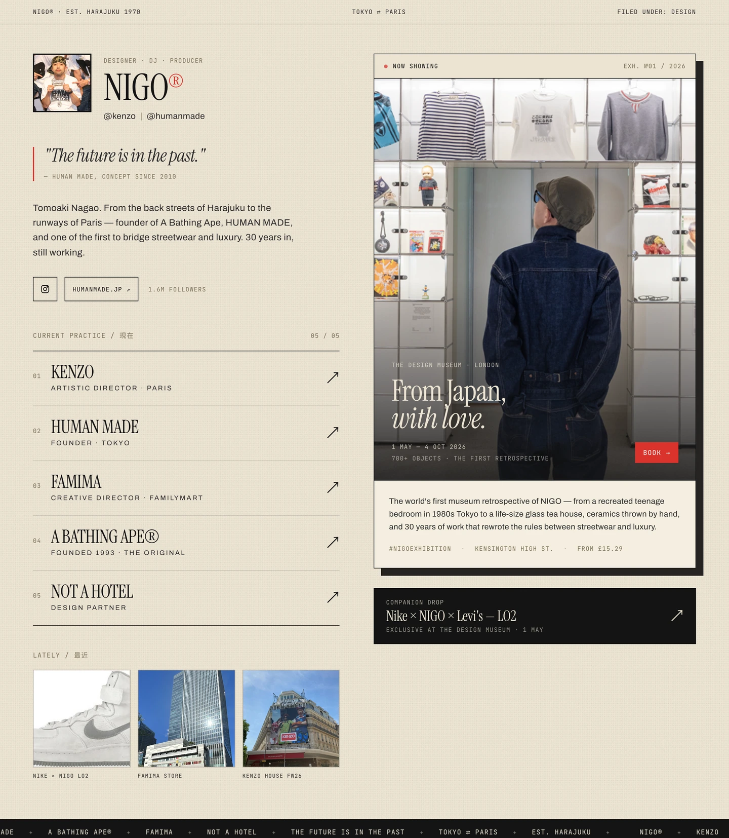 NIGO — From Japan with Love designer bio